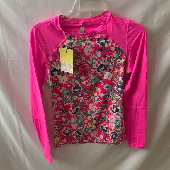 MAAJI Tropical Floral Swim Surf Long Sleeve Rashguard Sz MEDIUM - Picture 1 of 2